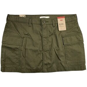 NWT Levi's '94 Cargo Twill Mini Skirt Women's Sz‎ 32 Olive Green Cotton Mid Rise
